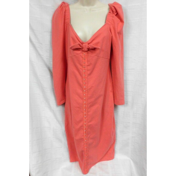 Betsey Johnson Dresses & Skirts - Betsey Johnson Dress Women's Pink Coral A Line Cap Sleeve V Neck Size Large